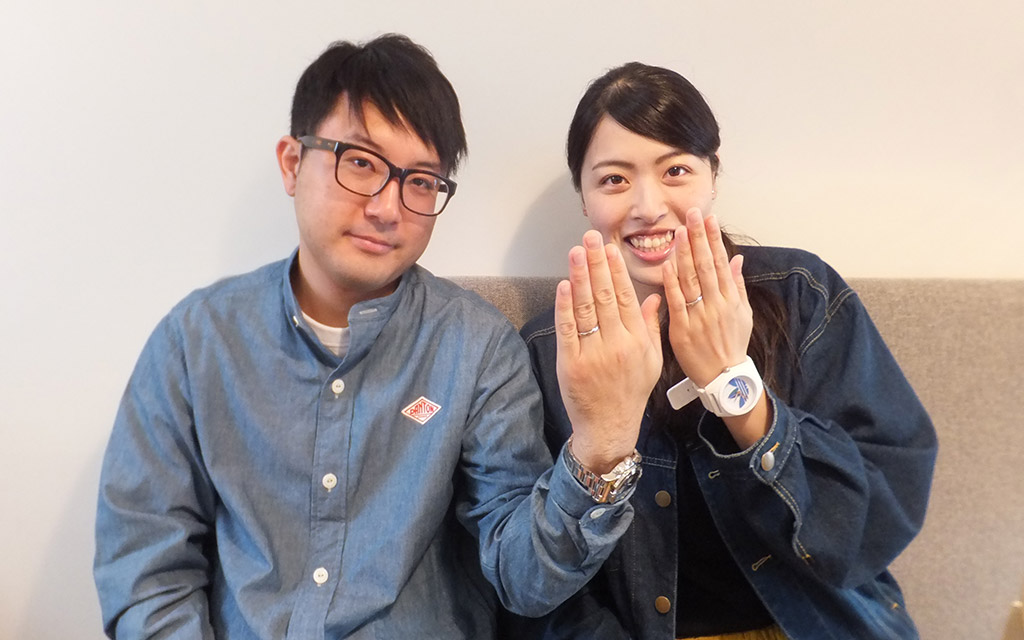 手作り結婚指輪が完成したご友人カップルさま