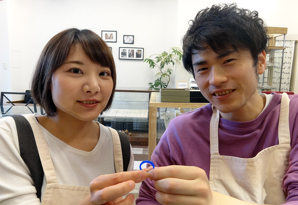 アトリエクラム長岡店で結婚指輪を手作りした柏崎市在住の夫婦