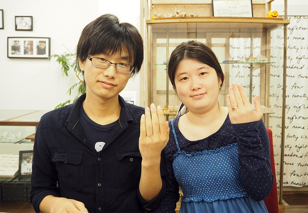 手作りで婚約指輪（エンゲージ）と結婚指輪（マリッジリング）を作った長岡市在住のご夫妻