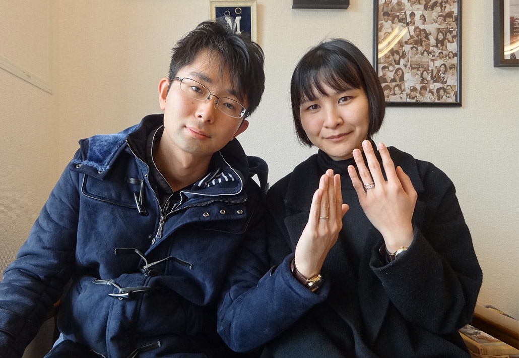 ブライダルジュエリーショップ『アトリエクラム』で結婚指輪を手作りしたご夫婦