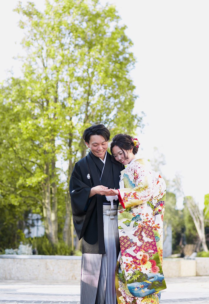 手作り結婚指輪を作ったご夫婦の結婚式での様子